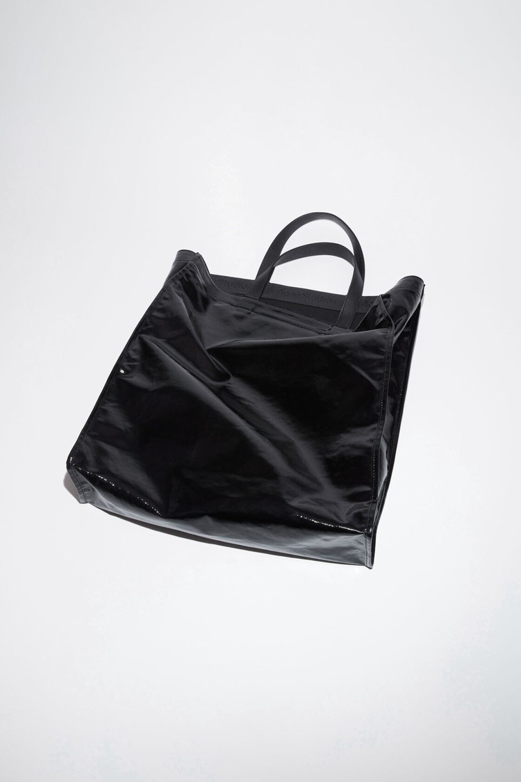 Black Acne Studios Shiny Tote Bag | ZAWS-19207