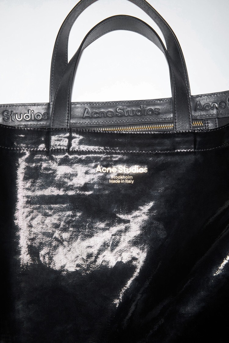 Black Acne Studios Shiny Tote Bag | ZAWS-19207