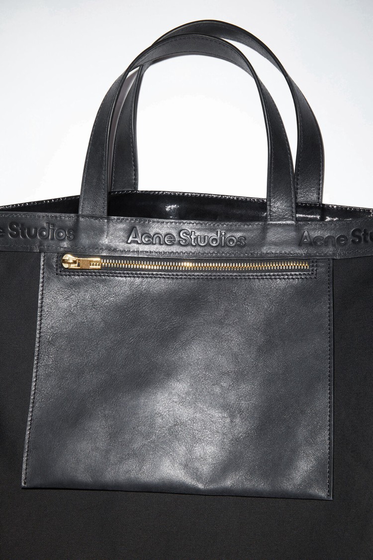 Black Acne Studios Shiny Tote Bag | ZAWS-19207