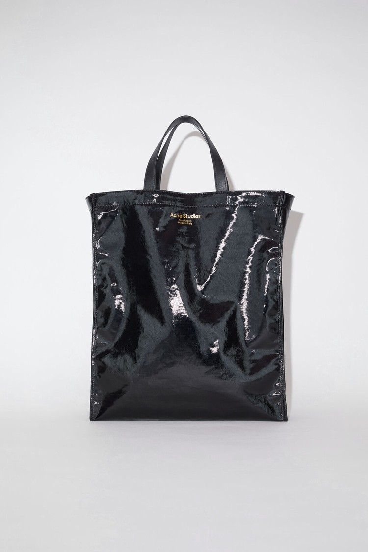 Black Acne Studios Shiny Tote Bag | ZAWS-19207