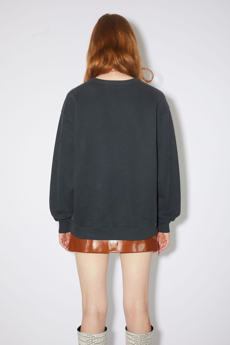 Black Acne Studios Stamp Logo Women's Sweatshirts | PVCY-29057