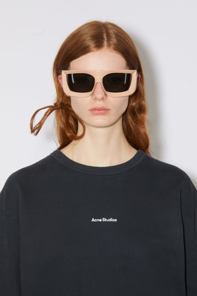 Black Acne Studios Stamp Logo Women's Sweatshirts | PVCY-29057