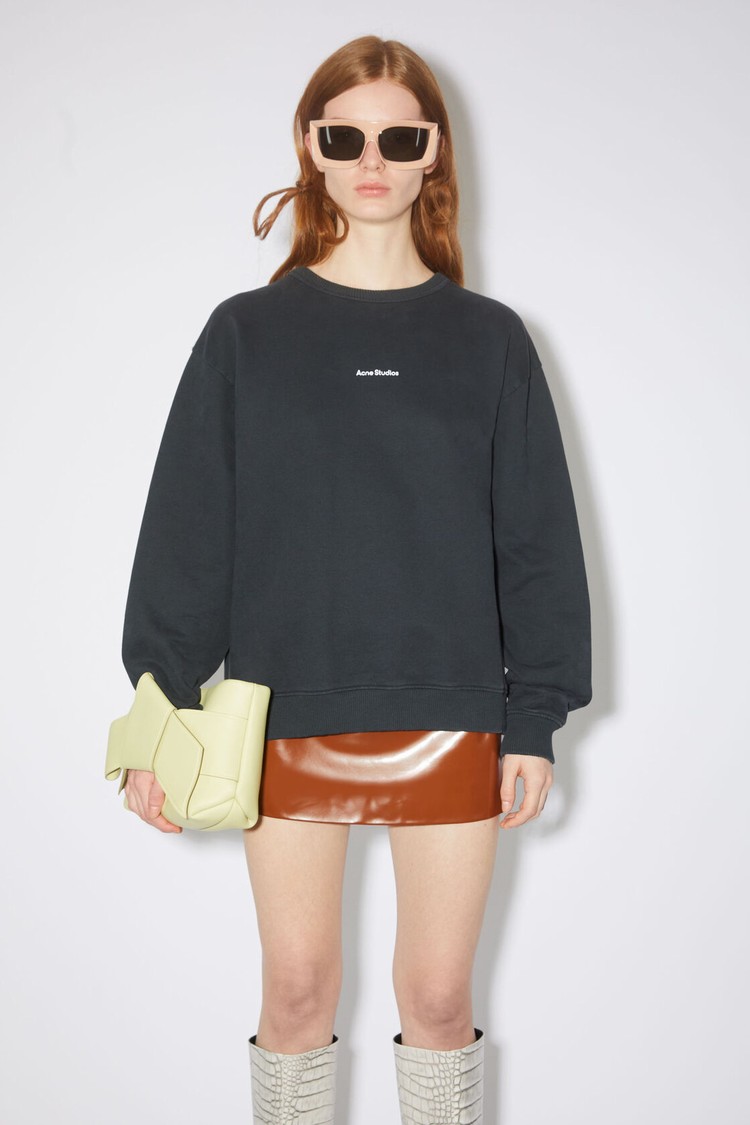 Black Acne Studios Stamp Logo Women\'s Sweatshirts | PVCY-29057