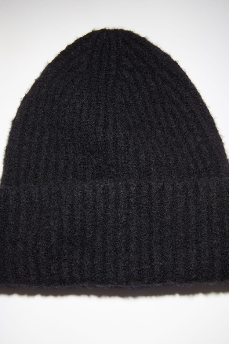 Black Acne Studios Wool Blend Beanie | PAOZ-16793