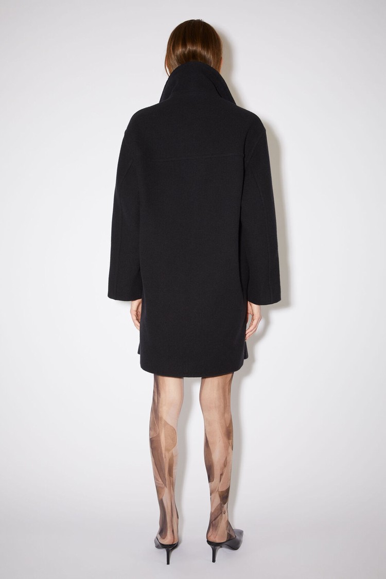 Black Acne Studios Wool Funnel-neck Women's Coats | ZTPJ-75416