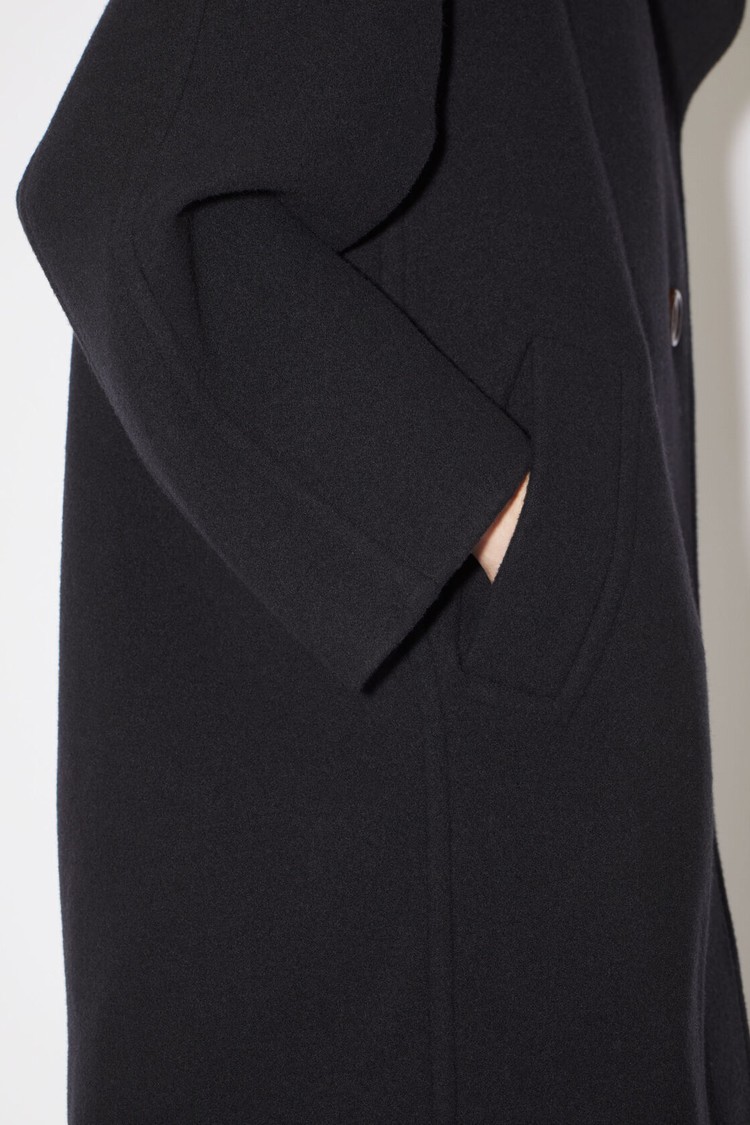 Black Acne Studios Wool Funnel-neck Women's Coats | ZTPJ-75416