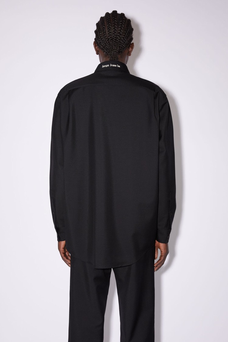 Black Acne Studios Wool Mohair Men's Shirts | OXWV-35247