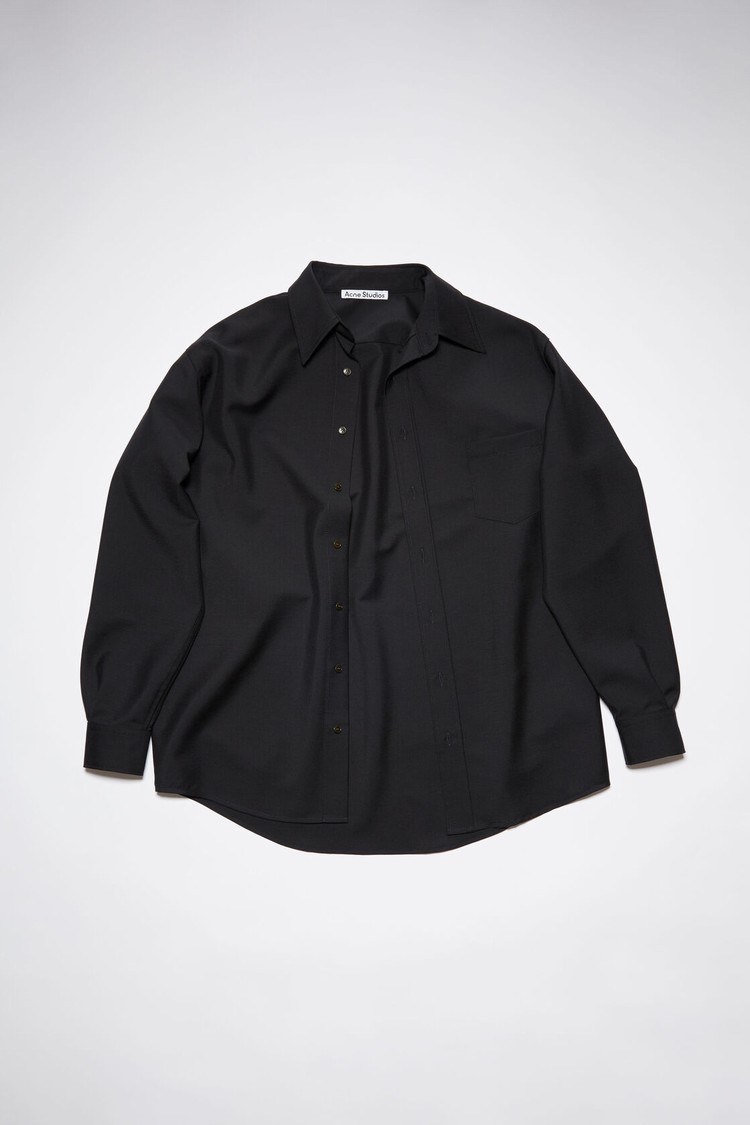 Black Acne Studios Wool Mohair Men's Shirts | OXWV-35247