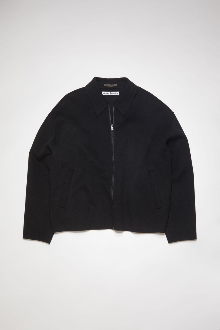 Black Acne Studios Wool Zipper Men's Jackets | LUAS-92710