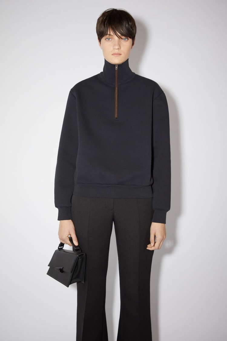 Black Acne Studios Zippered Women\'s Sweatshirts | FUGS-85046