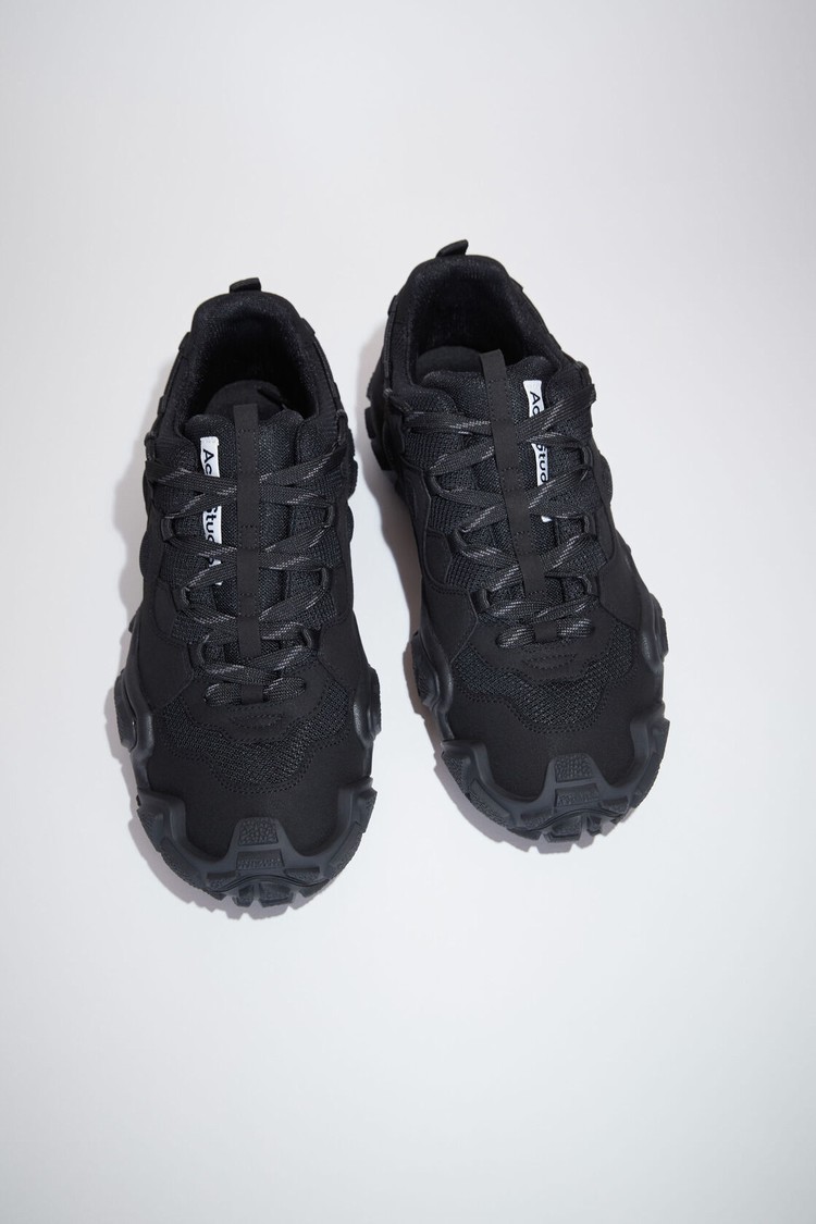 Black / Black Acne Studios Bolzter Men's Sneakers | SRJB-28104