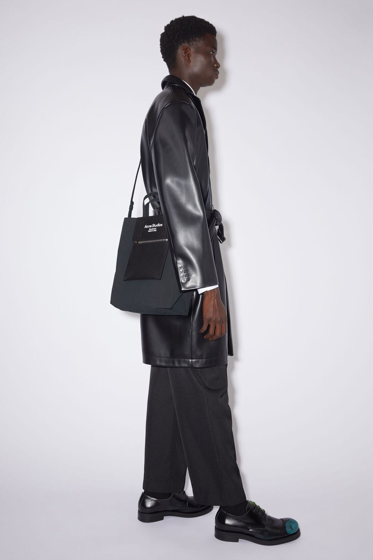 Black / Black Acne Studios Papery Nylon Tote Bag | WHSR-73948