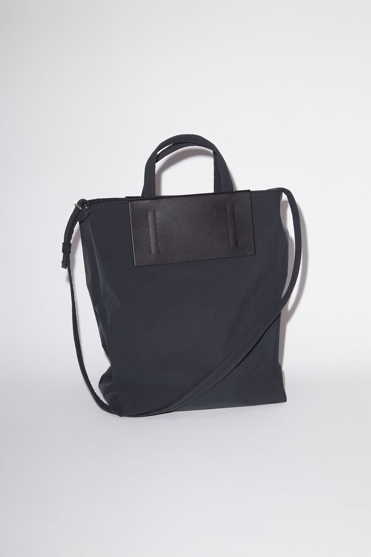 Black / Black Acne Studios Papery Nylon Tote Bag | WHSR-73948