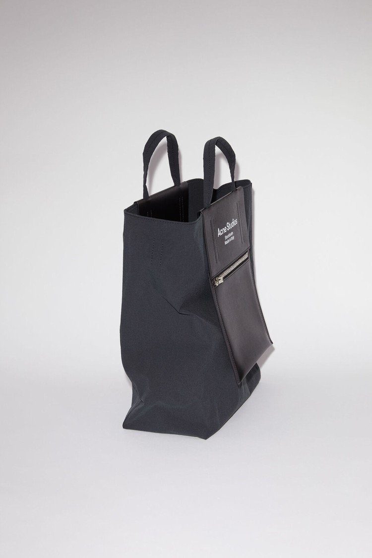 Black / Black Acne Studios Papery Nylon Tote Bag | WHSR-73948