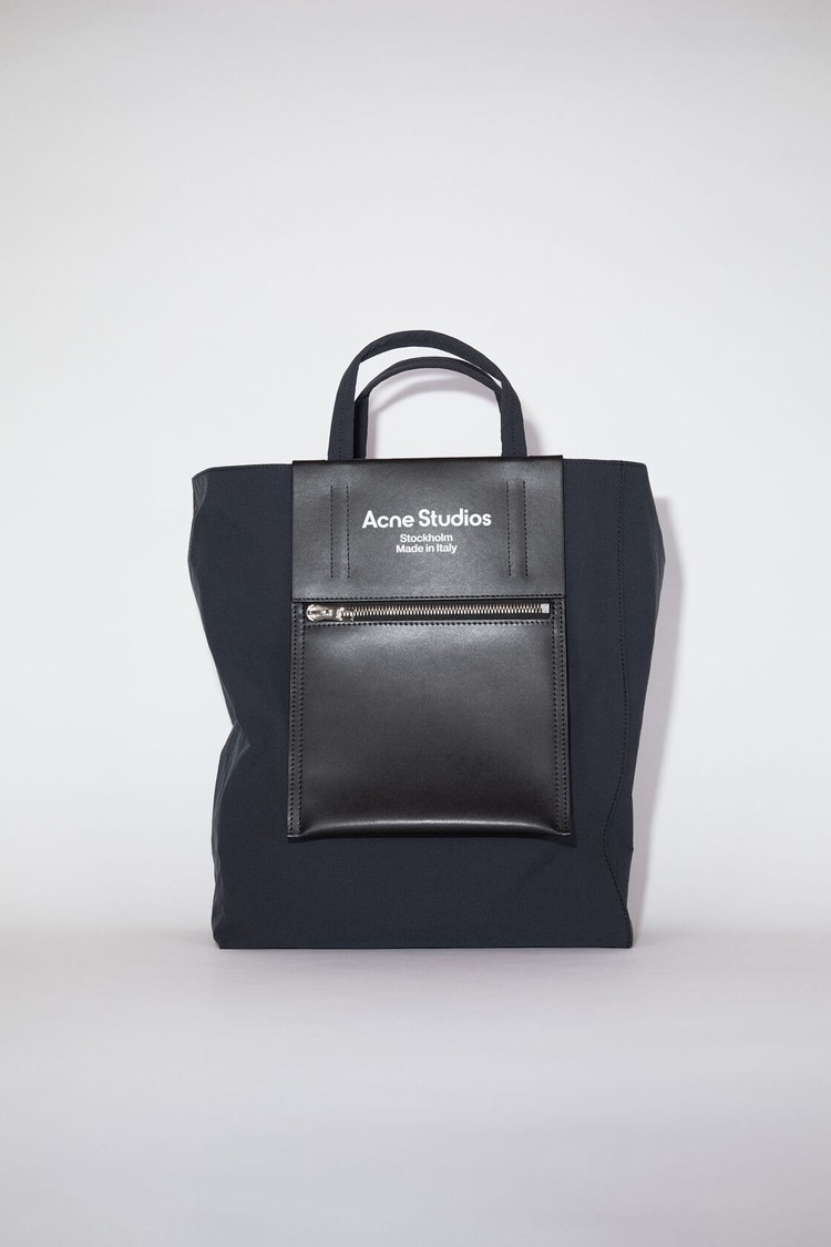 Black / Black Acne Studios Papery Nylon Tote Bag | WHSR-73948