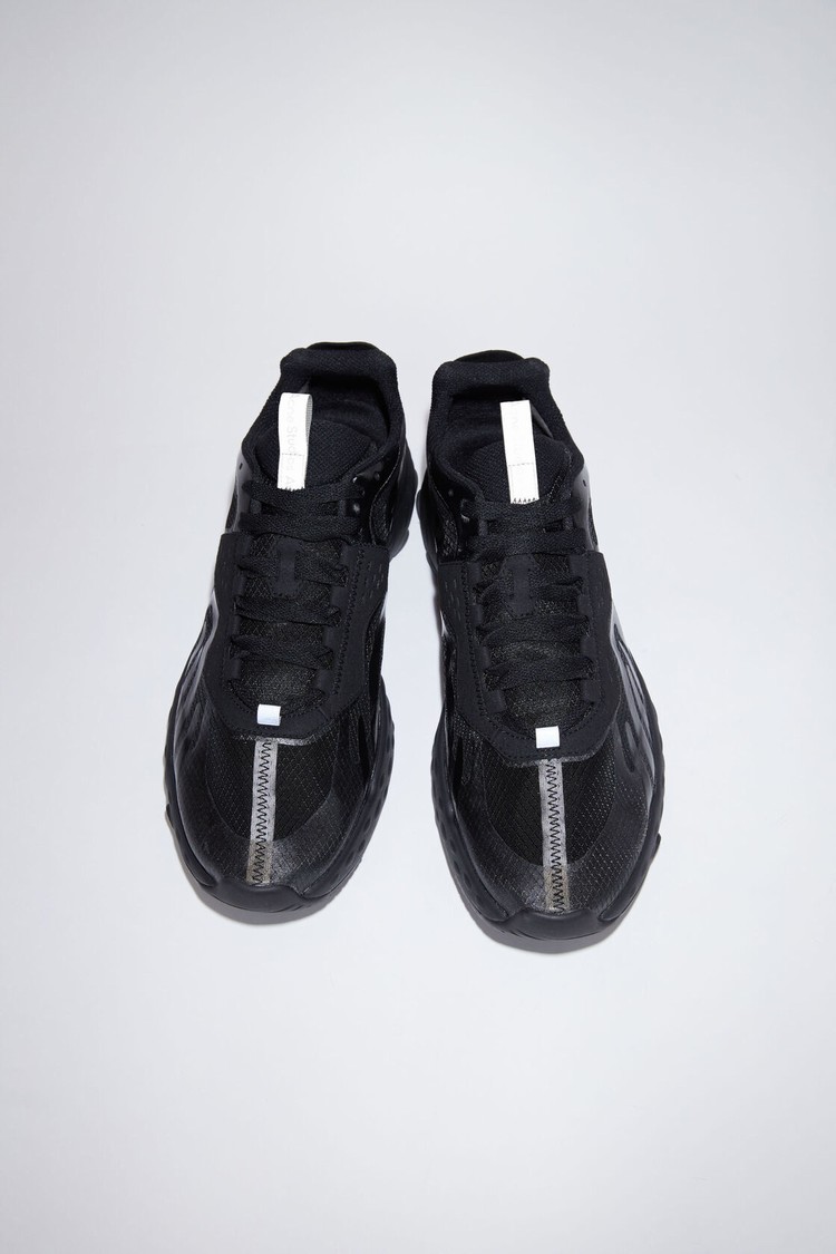 Black / Black / Black Acne Studios Lace-up Women's Sneakers | NZCP-83270