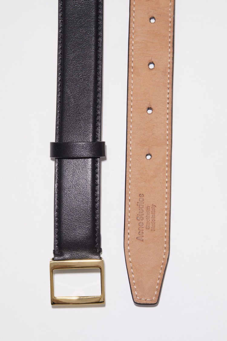 Black / Gold Acne Studios Leather Buckle Belts | ZPFE-57891