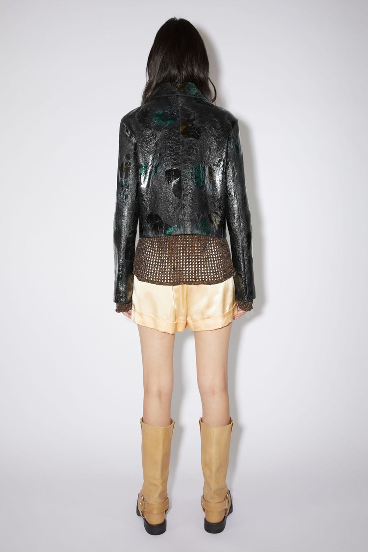 Black / Green Acne Studios Leather Women's Jackets | WKDB-27658