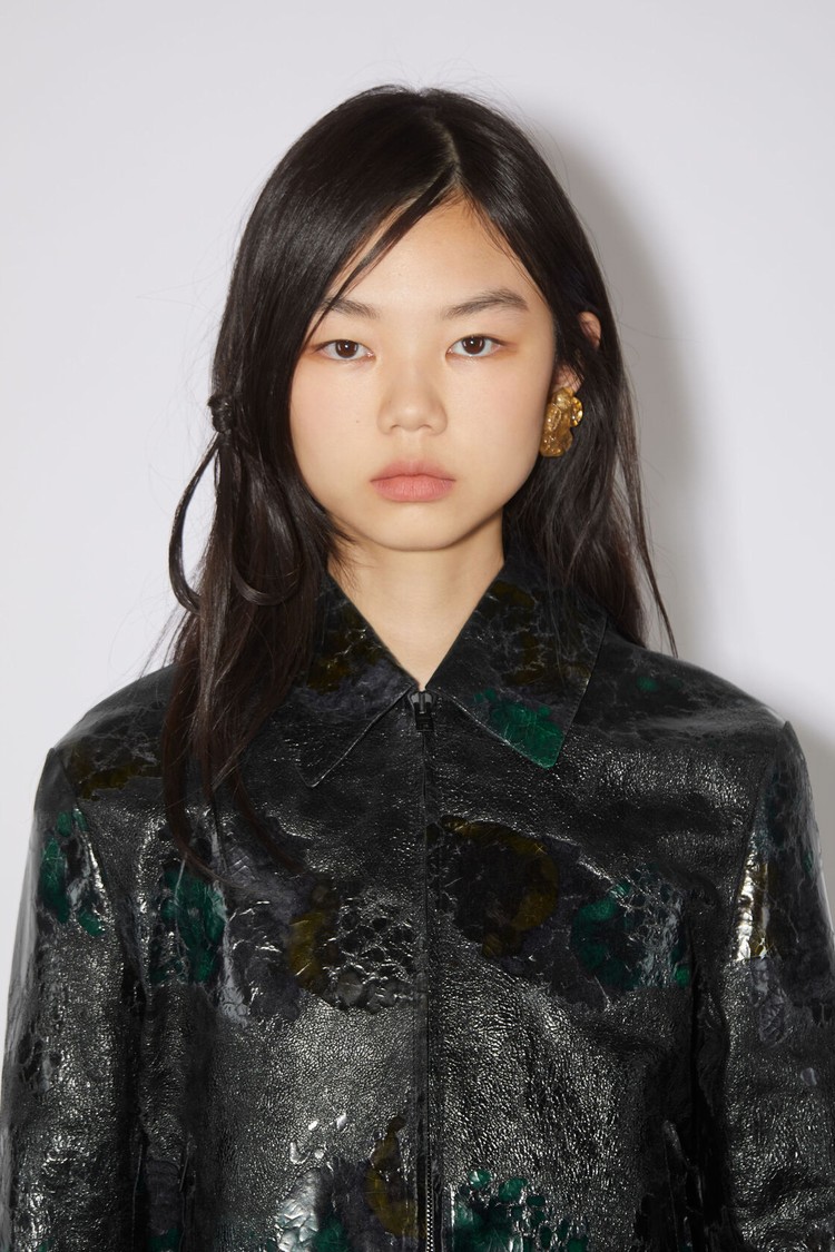 Black / Green Acne Studios Leather Women's Jackets | WKDB-27658