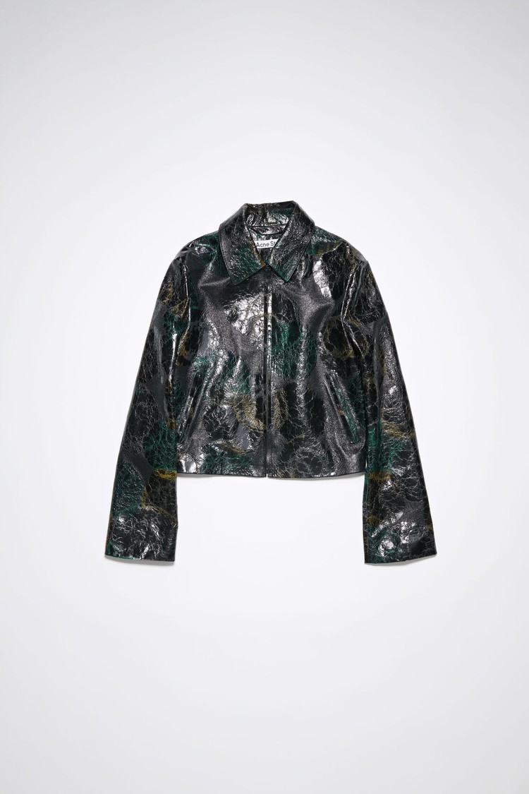 Black / Green Acne Studios Leather Women's Jackets | WKDB-27658