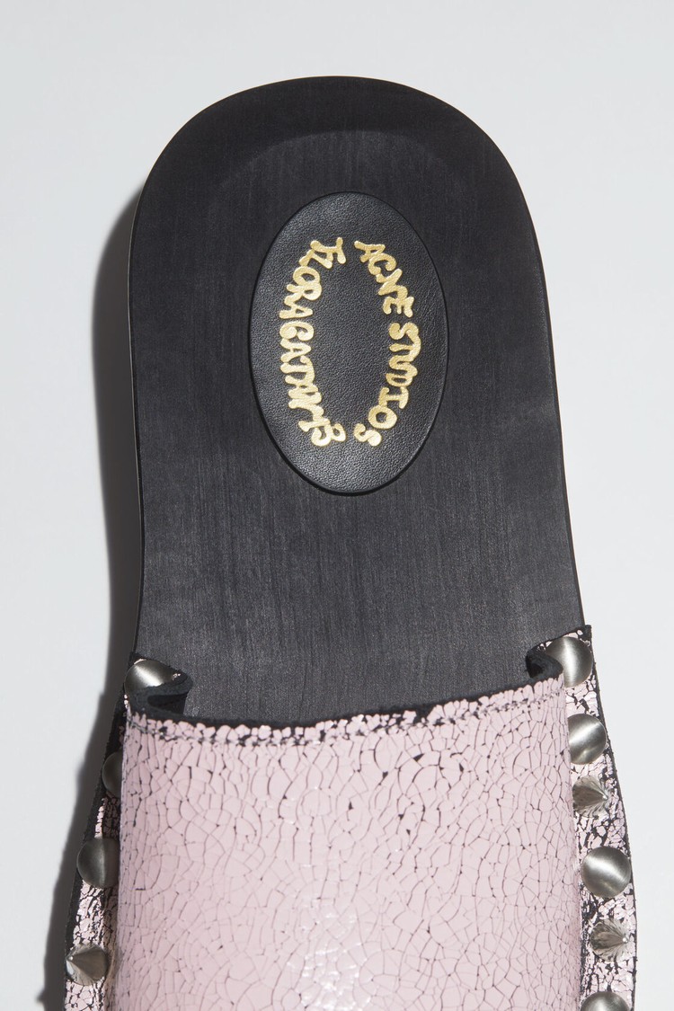 Black / Pink Acne Studios Suede Spike Clog Women's Sandals | XVZM-86539