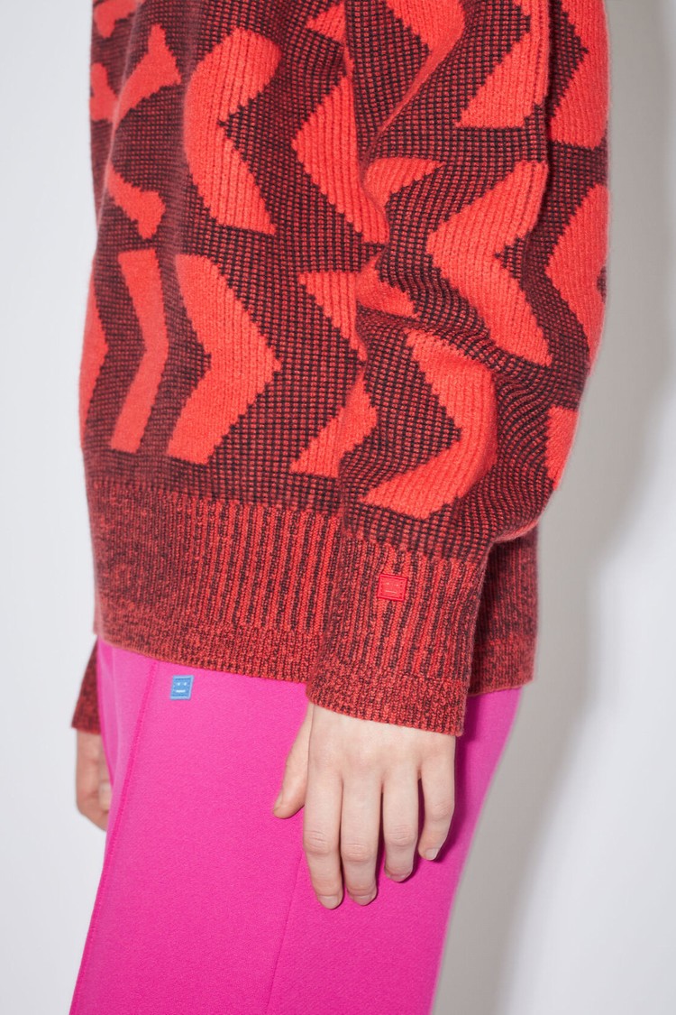 Black / Red Acne Studios Crew Neck Jumper Women's Knitwear | VIYD-38942