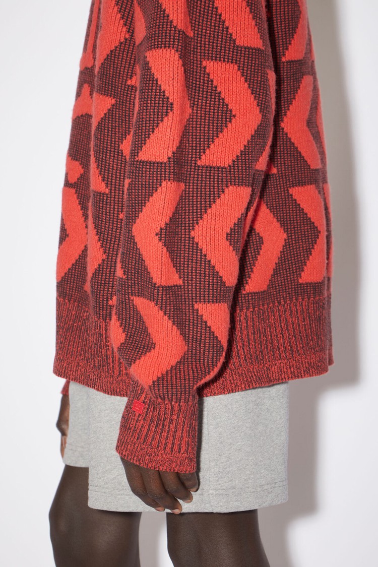 Black / Red Acne Studios Crew Neck Jumper Men's Knitwear | WUXG-60723