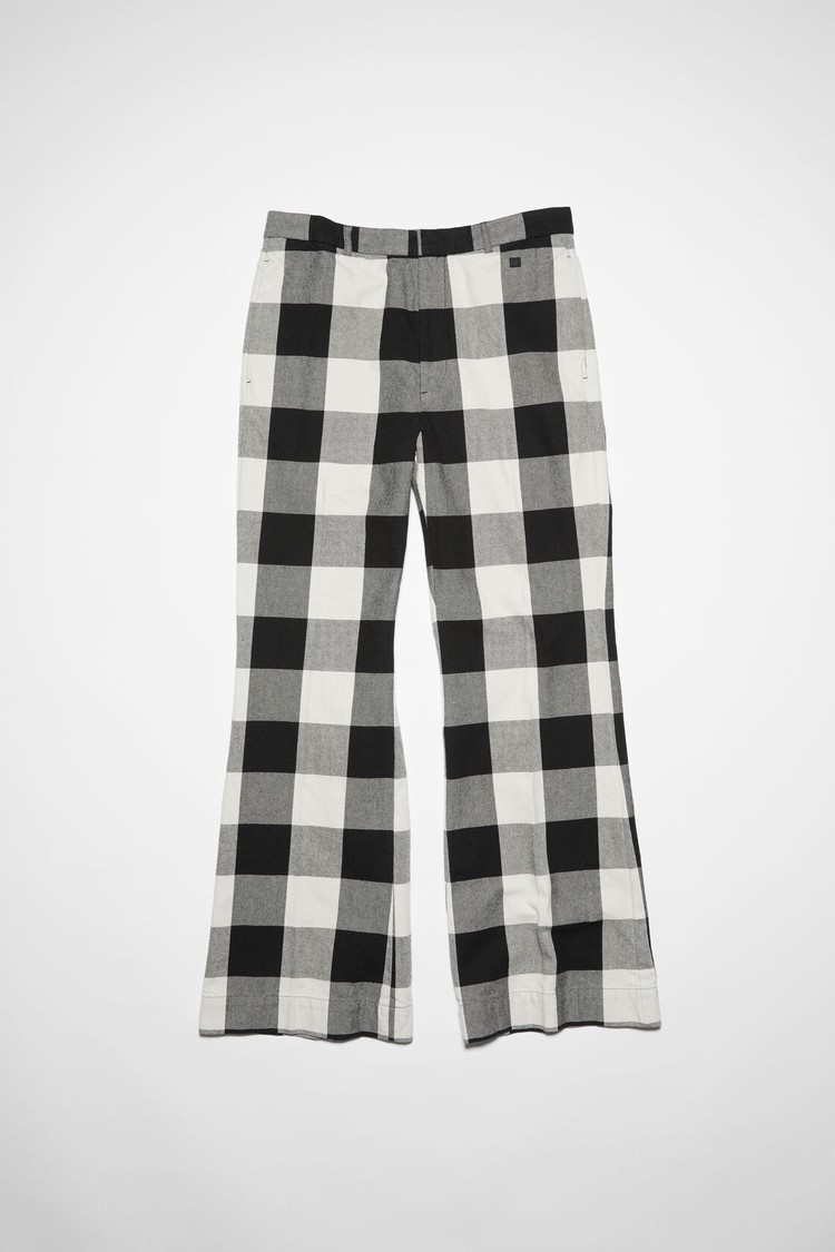 Black / White Acne Studios Check Men's Trousers | ZURS-34891