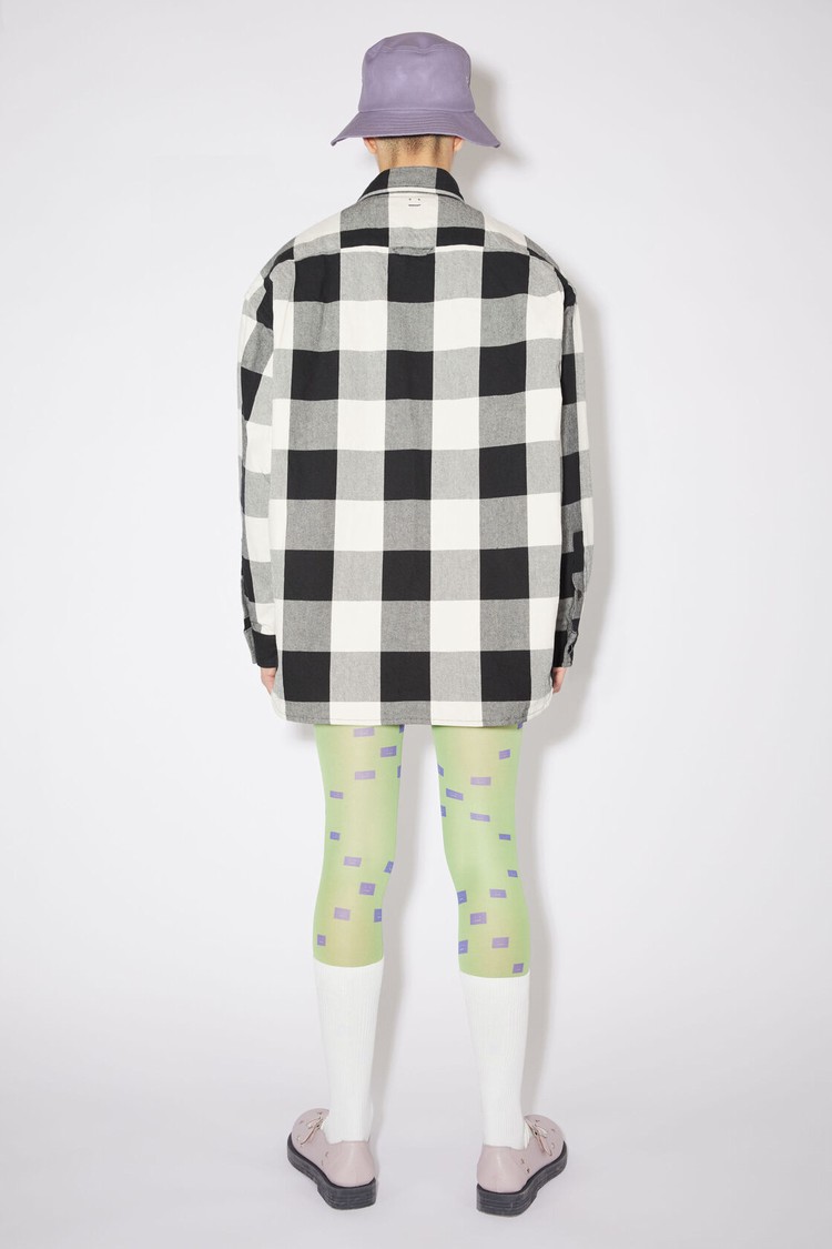 Black / White Acne Studios Check Padded Women's Coats | PFJL-21709