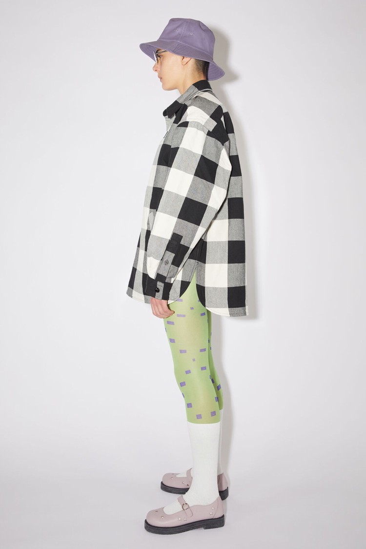 Black / White Acne Studios Check Padded Women's Coats | PFJL-21709