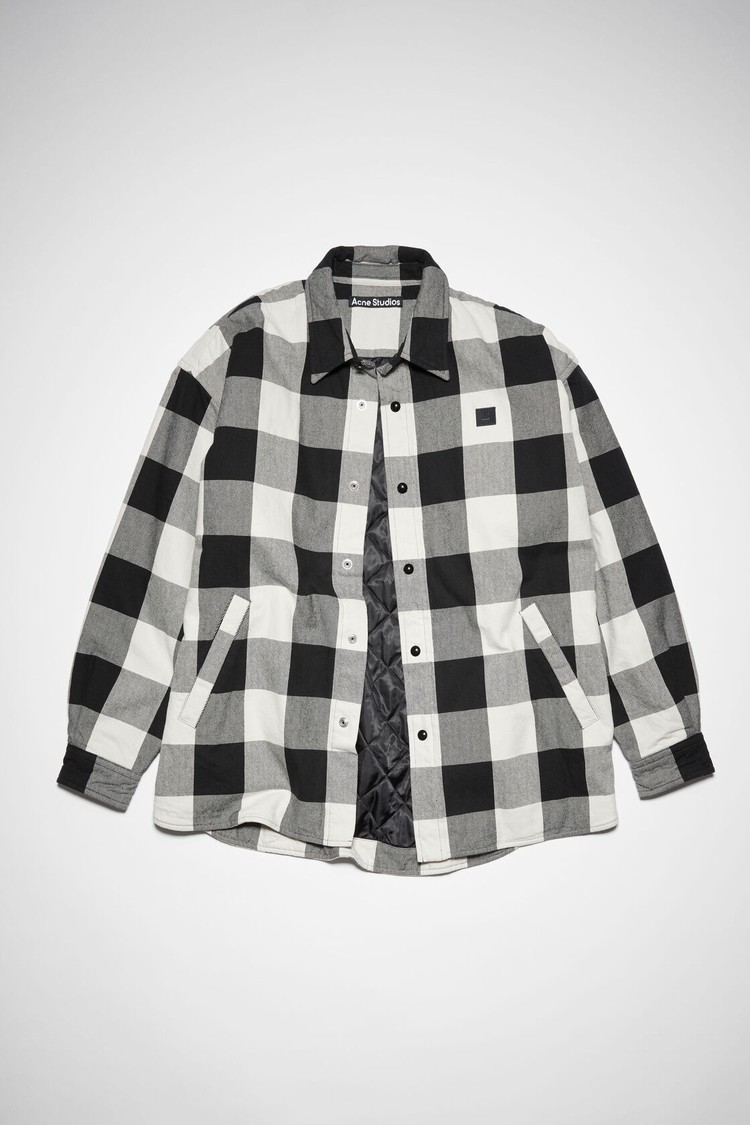 Black / White Acne Studios Check Padded Men's Jackets | TAYL-81924