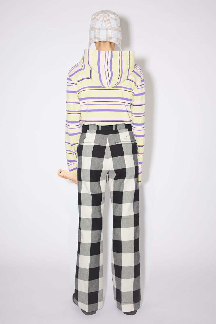 Black / White Acne Studios Check Women's Trousers | HGDX-18269