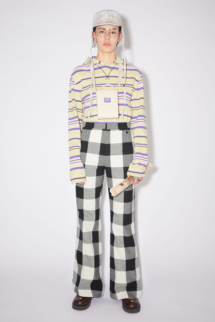 Black / White Acne Studios Check Women\'s Trousers | HGDX-18269