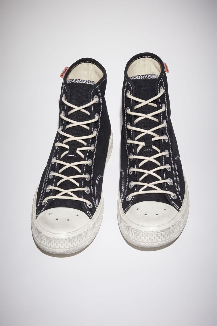 Black / White Acne Studios High Top Men's Sneakers | DYSX-25671