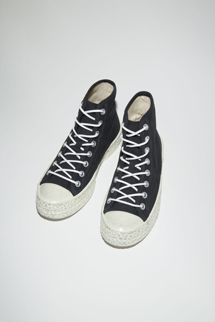 Black / White Acne Studios High Top Women's Sneakers | LTCB-69508