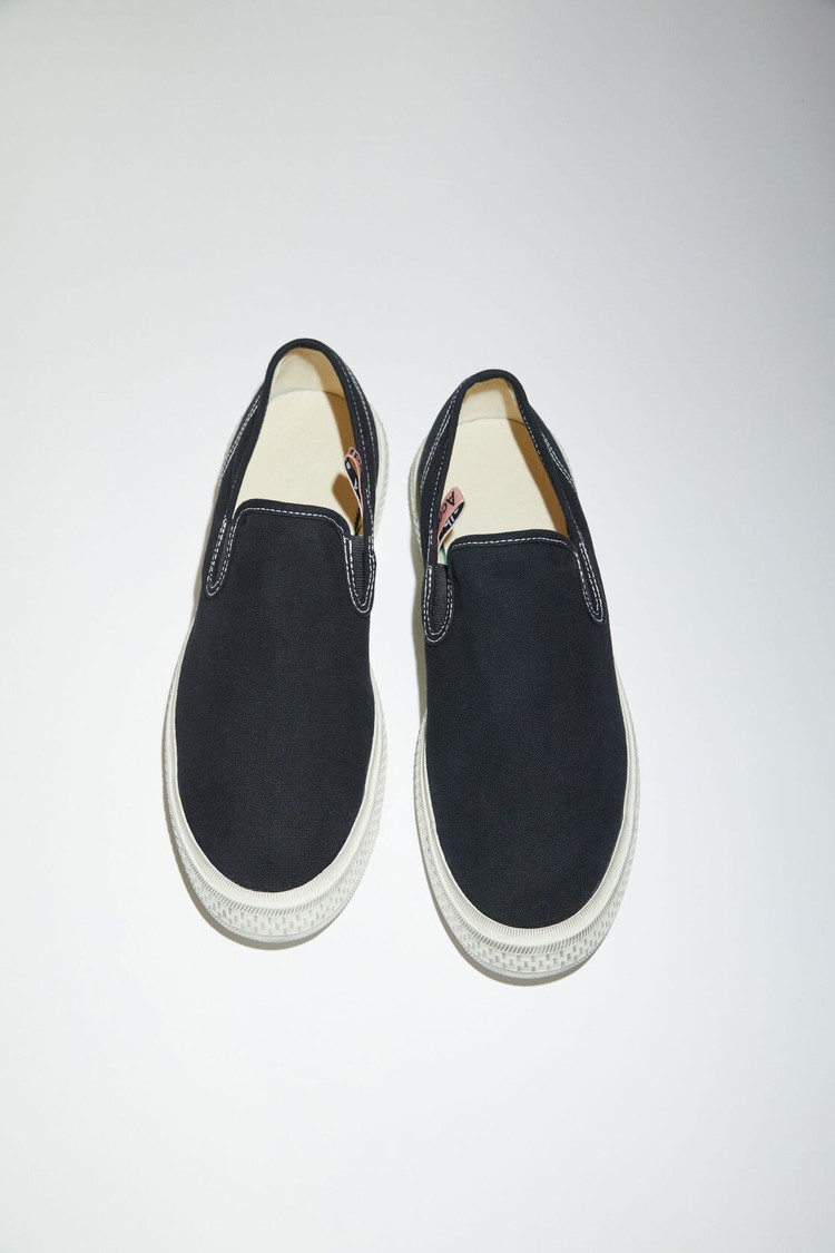 Black / White Acne Studios Slip On Men's Sneakers | UVKN-98064