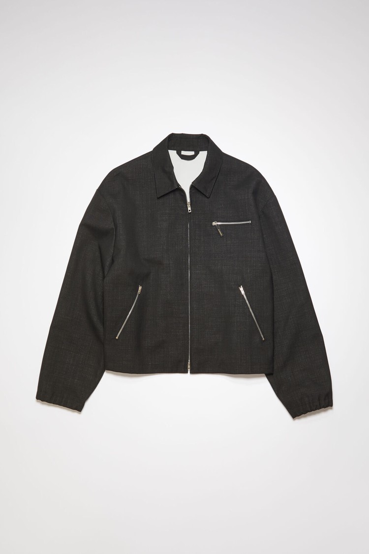 Black / White Acne Studios Zippered Men's Jackets | NXCH-54793