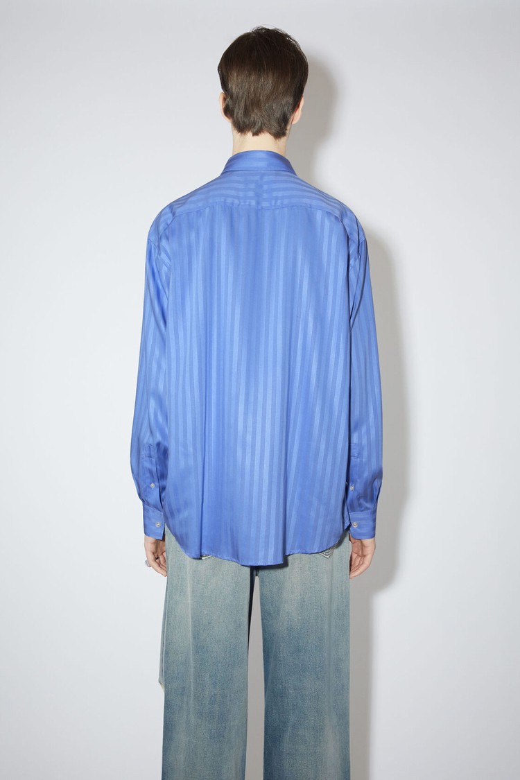 Blue Acne Studios Button-up Stripe Men's Shirts | XCHU-85760