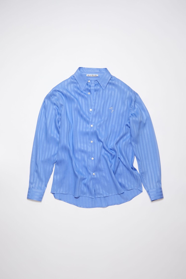 Blue Acne Studios Button-up Stripe Men's Shirts | XCHU-85760