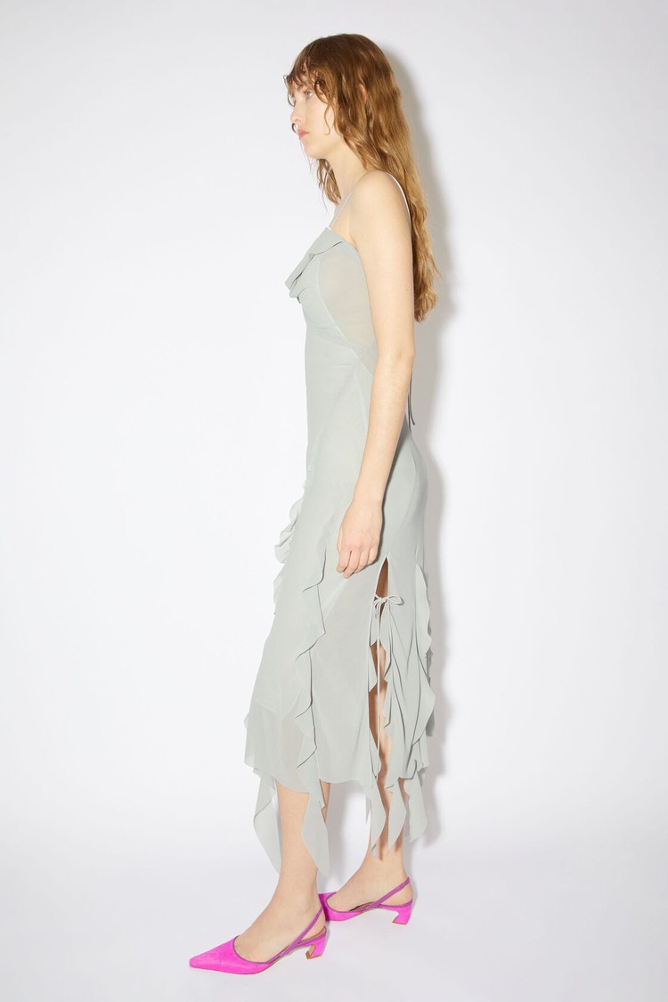 Blue Acne Studios Chiffon Ruffle Women's Dress | UGME-65824