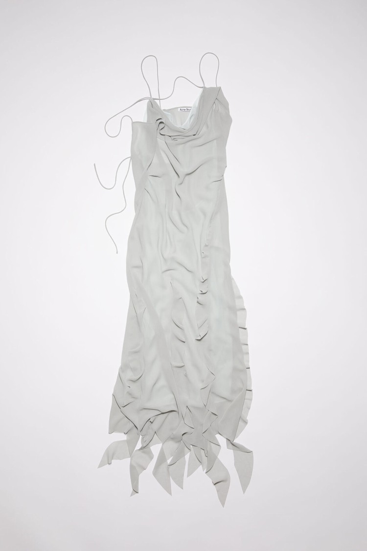 Blue Acne Studios Chiffon Ruffle Women's Dress | UGME-65824