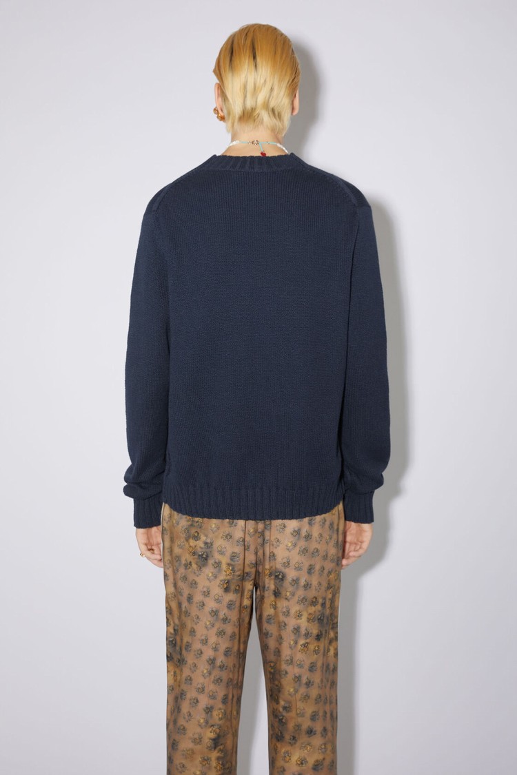 Blue Acne Studios Crew Neck Jumper Men's Knitwear | DMRJ-47920