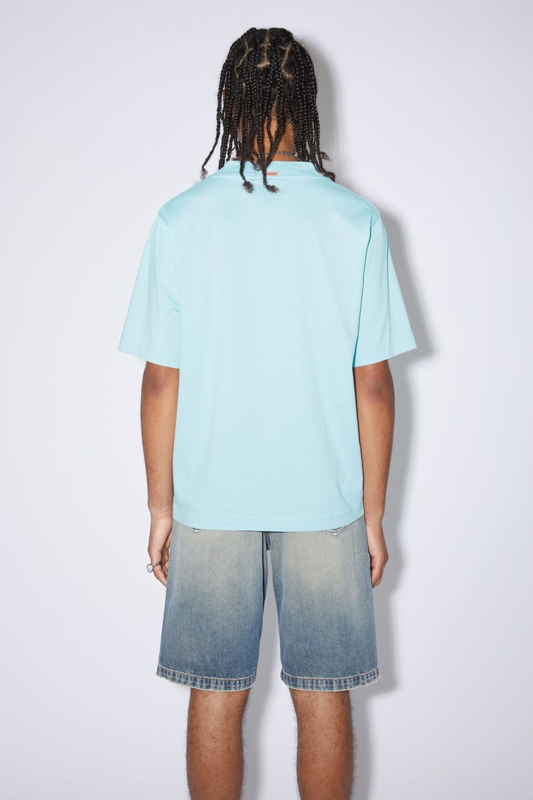 Blue Acne Studios Crew Neck Men's T Shirts | DQIA-53721