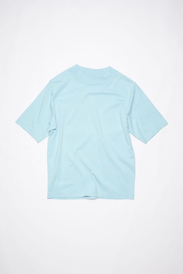 Blue Acne Studios Crew Neck Women's T Shirts | JHNX-19270