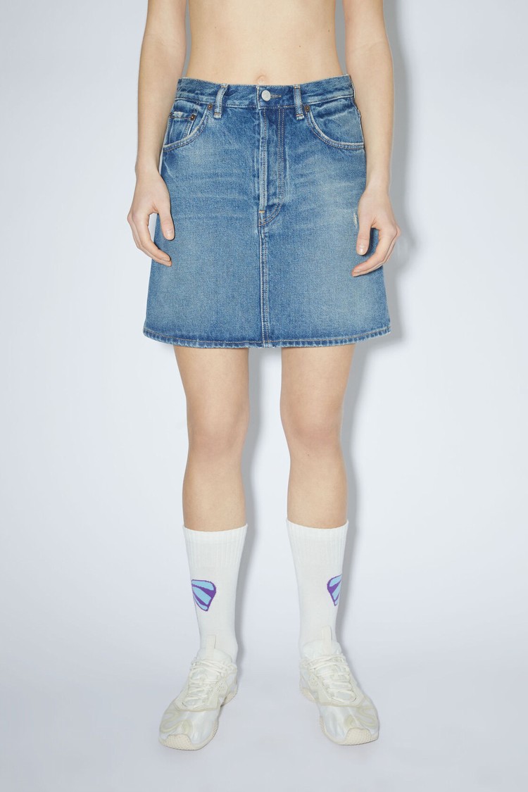 Blue Acne Studios Denim Mini Women\'s Skirts | HSGK-91430