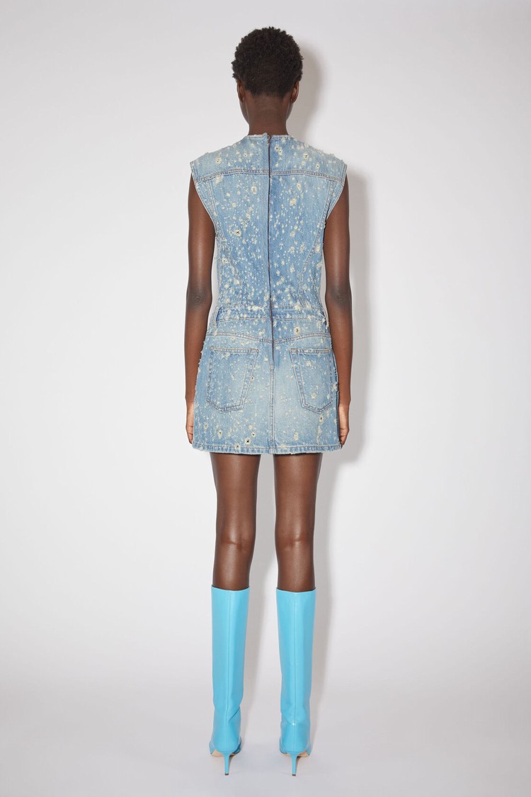 Blue Acne Studios Denim Tunic Women's Dress | VYDW-93645