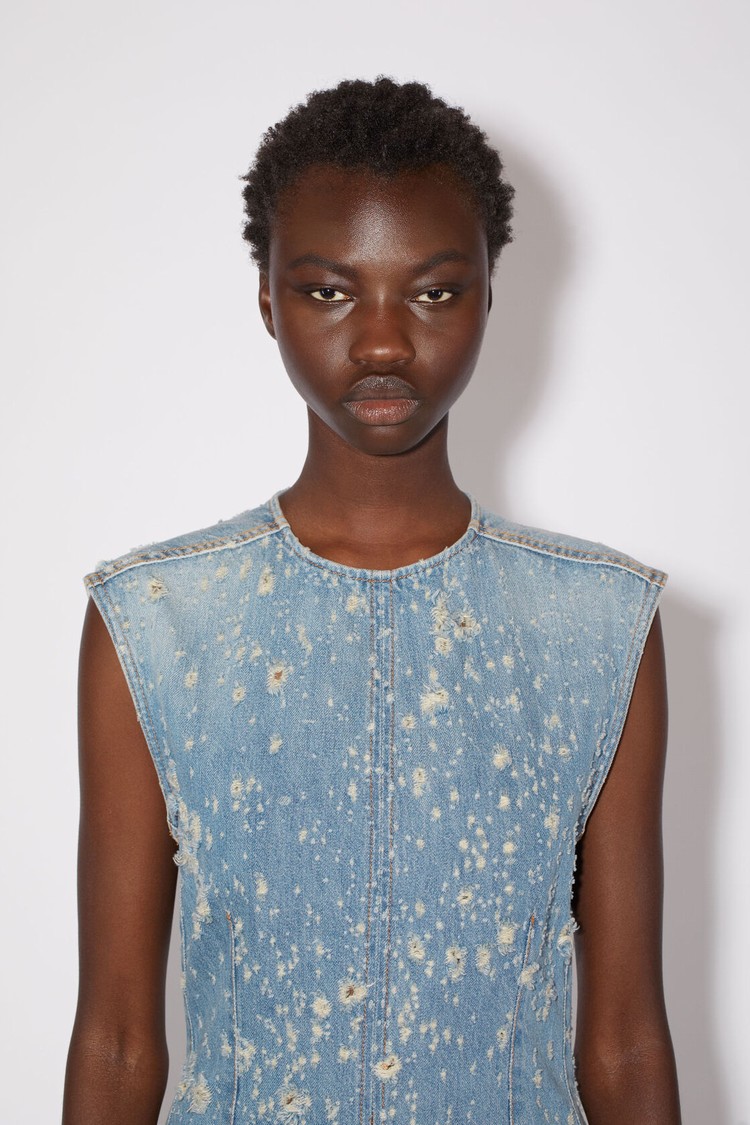 Blue Acne Studios Denim Tunic Women's Dress | VYDW-93645