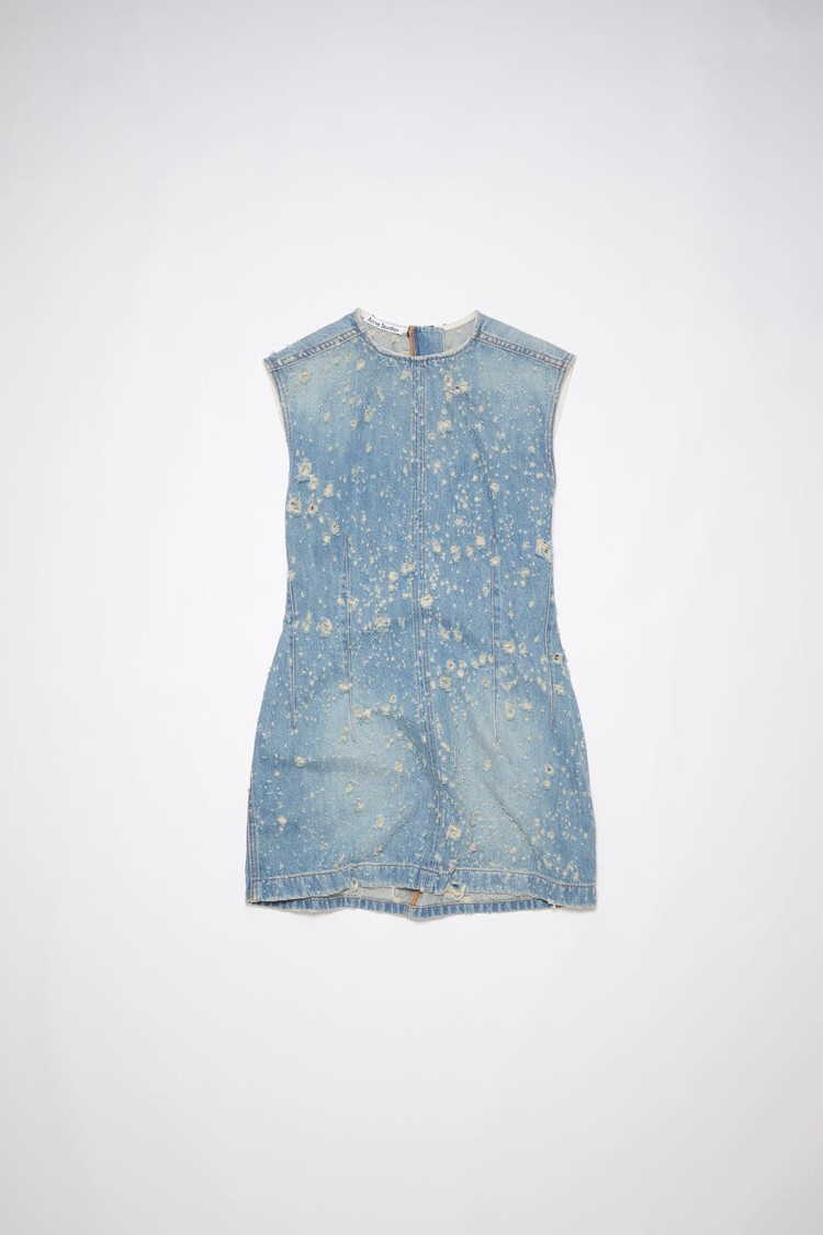 Blue Acne Studios Denim Tunic Women's Dress | VYDW-93645