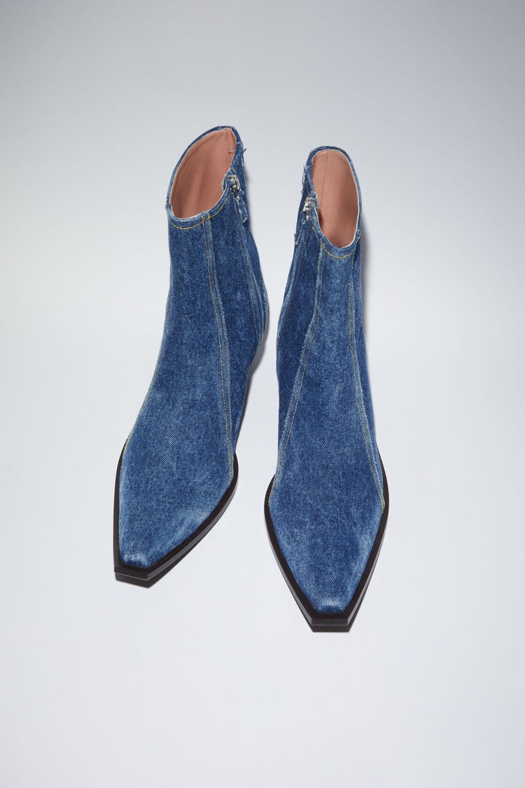 Blue Acne Studios Denim Women's Ankle Boots | MXNP-18976