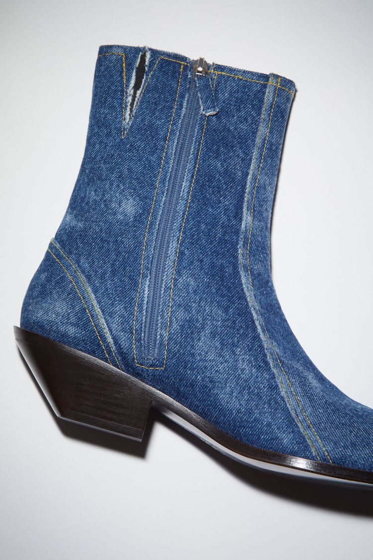 Blue Acne Studios Denim Women's Ankle Boots | MXNP-18976